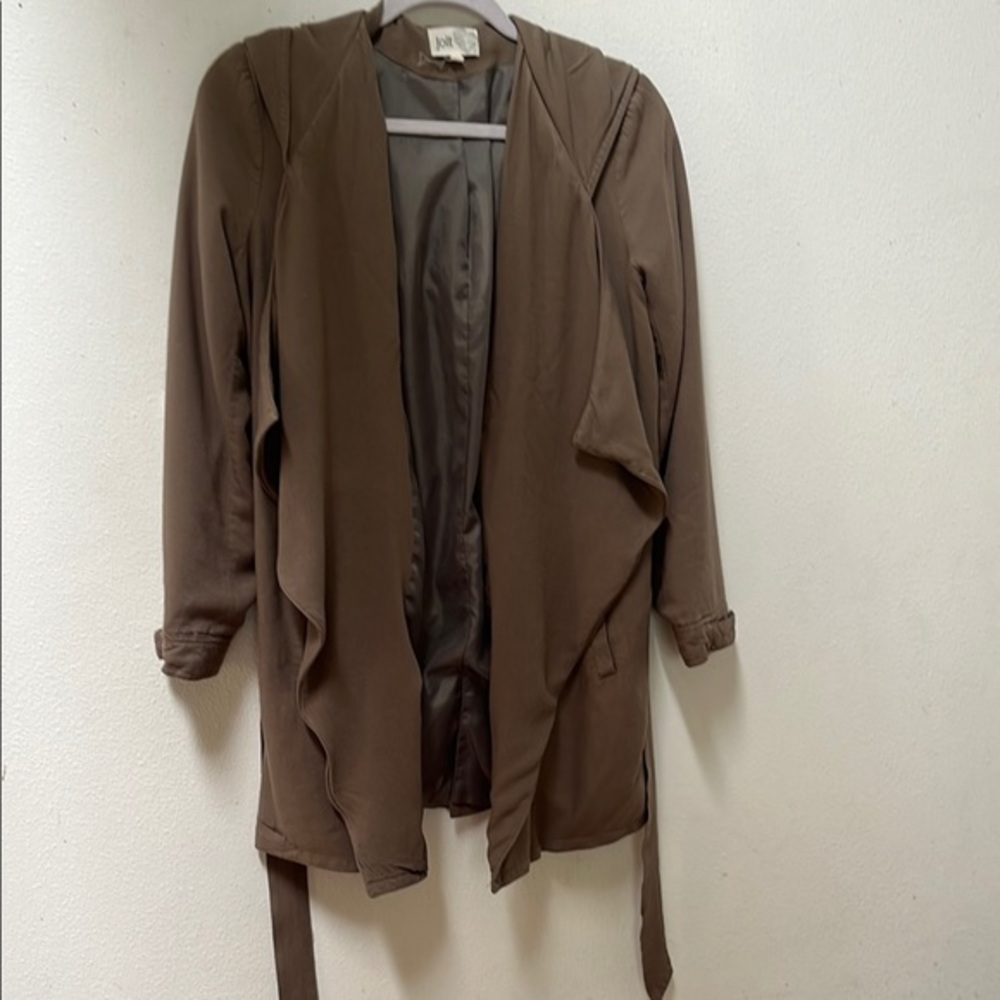 Jolt Brown Trench Coat with Tie Belt and Lapel